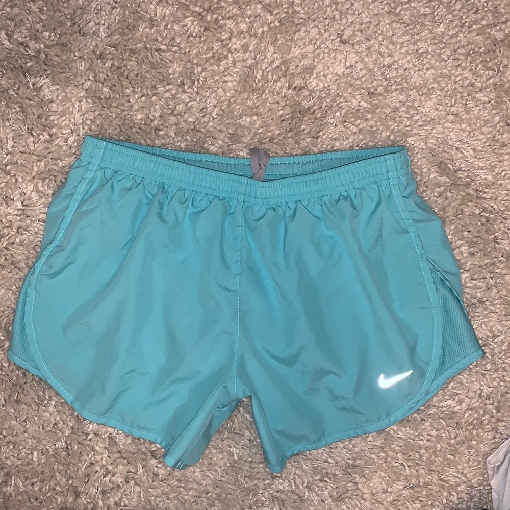 teal blue nike running shorts